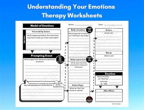 Understanding Emotions Printable Dbt Worksheets Emotion Regulation