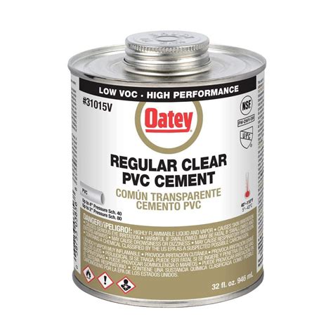 Oatey 32 Oz Regular Clear PVC Cement California Compliant 310152V