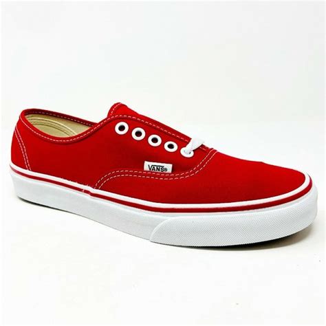 Vans Shoes Vans Authentic Classic Red White Mens Original Casual Sneakers Poshmark