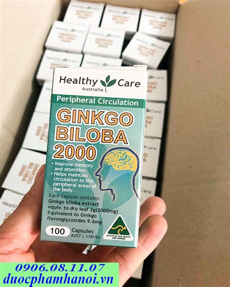 Bổ não Healthy Care ginkgo biloba 2000mg 100 viên của Úc