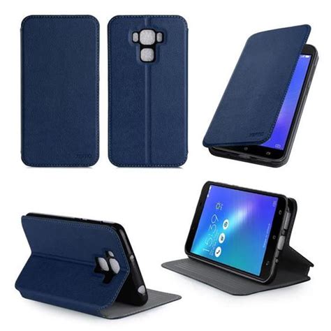 Etui Coque Asus Zenfone 3 MAX PLUS 5 5 Pouces Bleu Housse Pochette