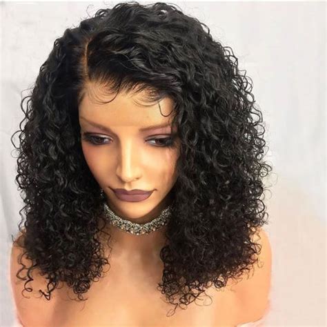 Short Curly Lace Front Human Hair Wigs Pre Plucked With Baby Hair ...