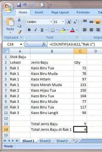 Rumus Excel Menghitung Kolom Terisi Cara Menghitung Jumlah Cell Yang