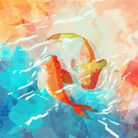 watercolor Fish background vector picture Illustrations Vectors AI ESP ...