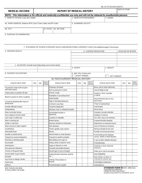 Standard Form 93 ≡ Fill Out Printable Pdf Forms Online