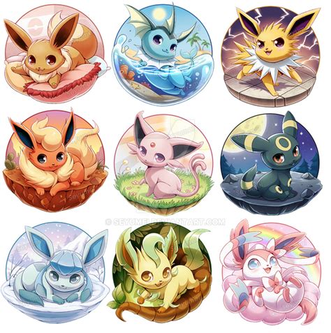 Eeveelutions Series Complete By Seyumei On Deviantart Cute Pokemon