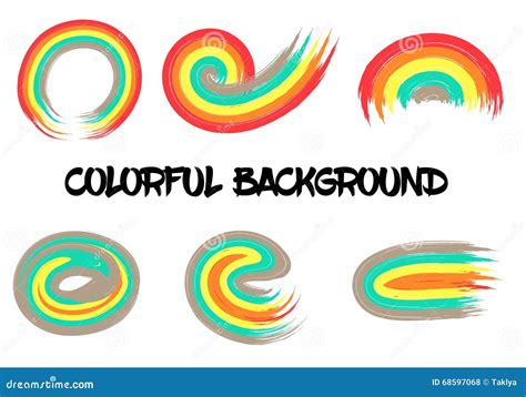 Rainbow Colors Abstract Vector Circle Frame Stock Vector Illustration