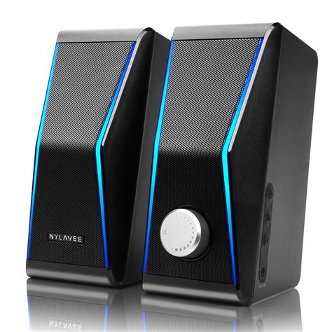 Computer Speakers, Dynamic RGB PC Speakers, Bluetooth 5.0 HiFi Computer Speakers for Desktop ...