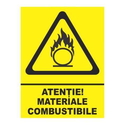 Sticker Decorativ Indicator Atentie Materiale Combustibile Autocolant