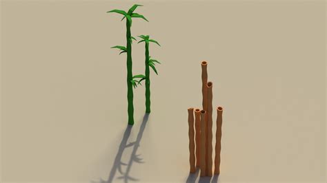 3D Low Poly Bamboo Trees - TurboSquid 2100382