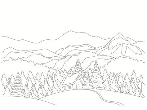 Coloriage Paysage Hiver 30 Dessins à Imprimer Gratuitement