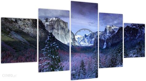 Domali Obraz Yosemite USA z zegarem pięcioczęściowy 150x80 cm z