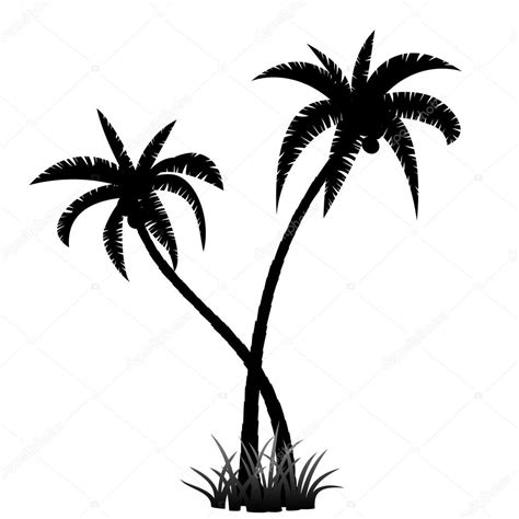 Palm tree silhouette — Stock Vector © dibrova #74152669