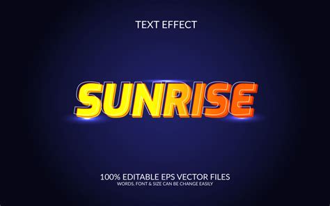 Mod Le D Effet De Texte Eps Vectoriel Modifiable Sunrise D