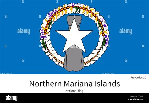 National Flag Of Northern Mariana Islands With Correct Proportions