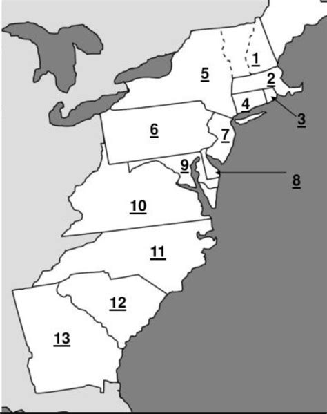 13 Colonies Map Good One Diagram | Quizlet