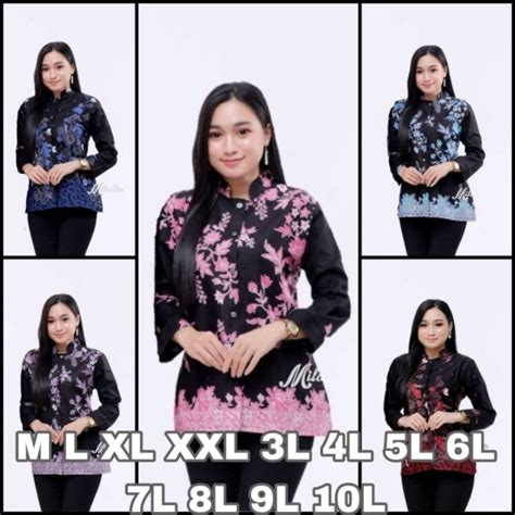 Jual Blouse Batik Jumbo Big Size Jumbo Xxl Xxxl 3l 4l 5l Murah Batik