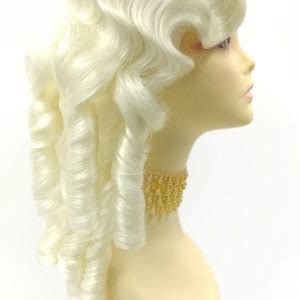 Inch Unisex Platinum Blonde Long Curly Colonial S Ringlets Wig