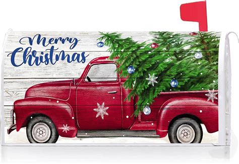 Amazon Texupday Merry Christmas Red Truck Pine Tree Decoration