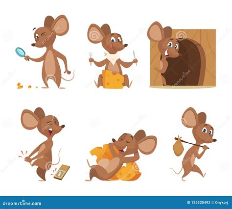 Car Ter Do Rato Ratos Engra Ados Dos Desenhos Animados Clipart Do Vetor