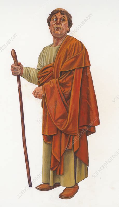 Anglo Saxon Monk At Tynemouth Priory Illustration Stock Image C058