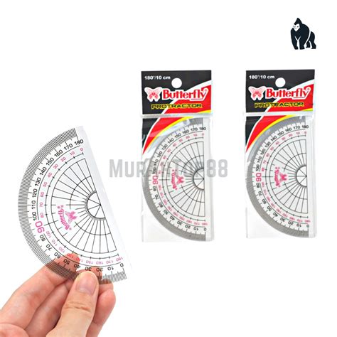 Jual Penggaris Busur Derajat Butterfly 180 10 Cm Protractor No 4 PER