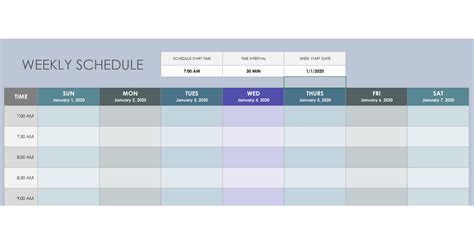 Weekly Schedule Template Excel Templates Worksheets Library