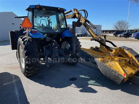 2001 New Holland Ford Ts100 Tractor W Slope Mower Allsurplus