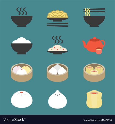 Chinese Cuisine Dim Sum Royalty Free Vector Image