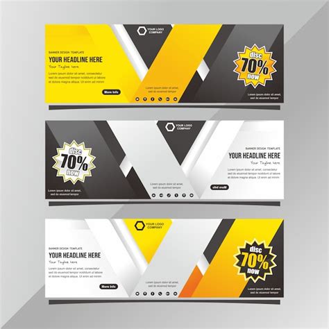 Plantilla De Banner De Venta Amarillo Y Negro Vector Premium