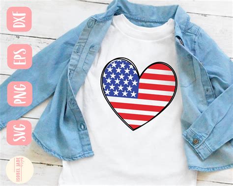 American Flag Svg Design Flag Heart Svg For Cricut 4th Etsy