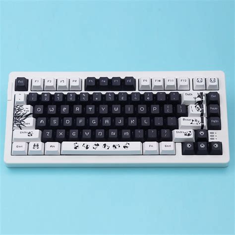 139 tuşları siyah ve beyaz Panda keycaps kiraz profil pbt dub sye