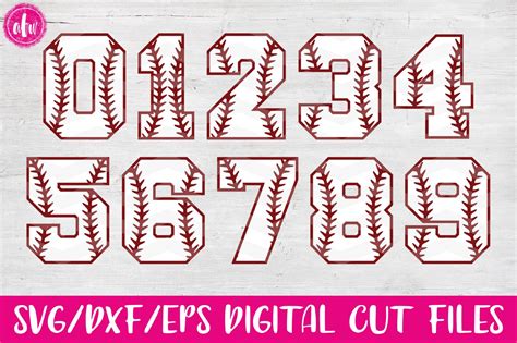 Baseball And Softball Numbers Svg Dxf Eps Cut Files