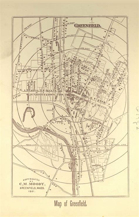 Map Of Downtown Greenfield Greenfield Massachusetts 1881 Greenfield