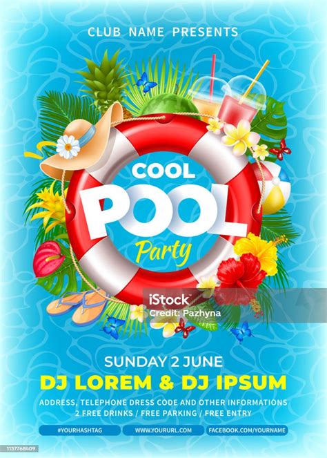 Template Poster Pesta Kolam Renang Keren Ilustrasi Stok Unduh Gambar