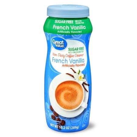 Great Value Sugar-Free French Vanilla Non-Dairy Coffee Creamer, 10.2 oz ...