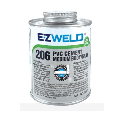 Ez Weld Glqts Heavy Duty Pvc Gray Cement Quart