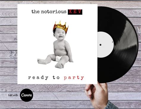 The Big ONE Birthday Notorious 1 Album Party Cover Editable Digital