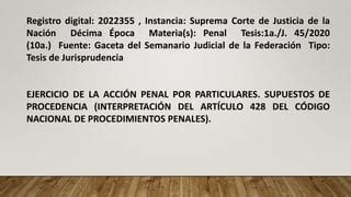 Accion Penal Por Particular Ejercicio De La Acci N Penal Ppt