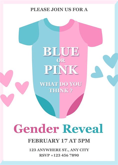 Free Custom Printable Gender Reveal Invitation Templates 56 Off