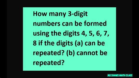 How Many Digit Numbers Can Be Formed Using Digits If Digits