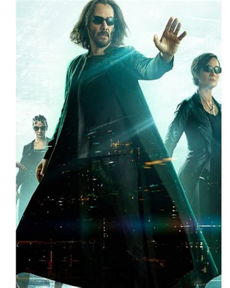 Neo The Matrix Resurrections Coat Keanu Reeves Trench Coat