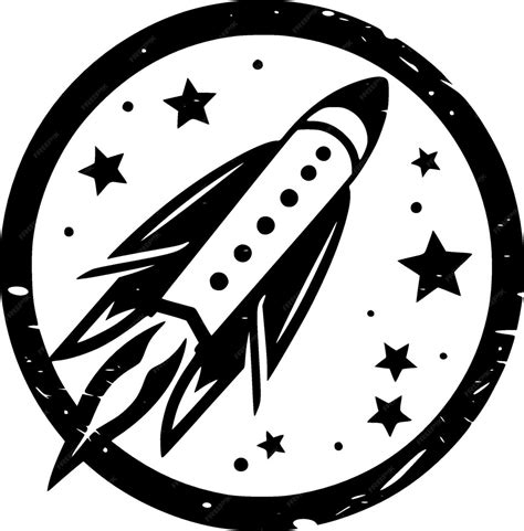 Premium Vector Rocket Black And White Vector Illustration