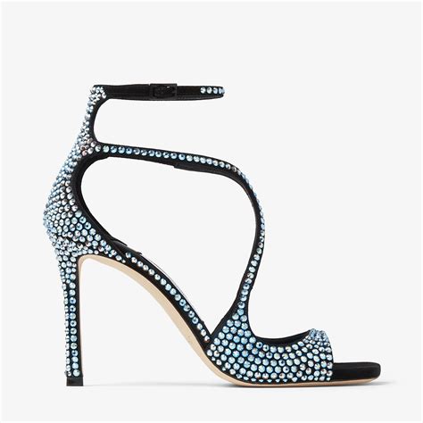 Jimmy Choo Azia Embellished Sandals In Blue Lyst