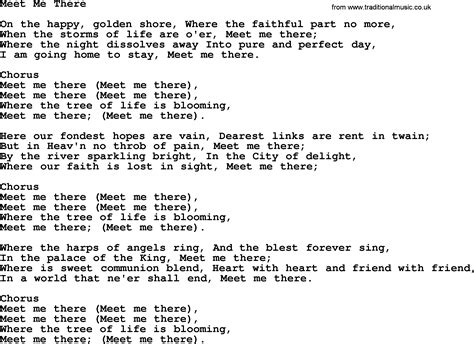 Baptist Hymnal Christian Song Meet Me There Lyrics With Pdf For Printing