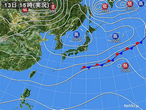 過去の実況天気図2024年10月13日 日本気象協会 Tenkijp