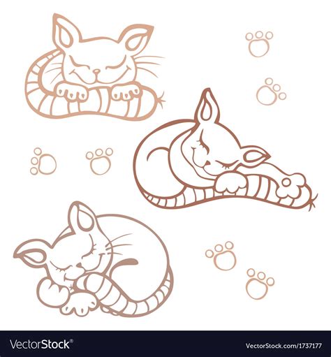 Sleeping Cats Royalty Free Vector Image VectorStock