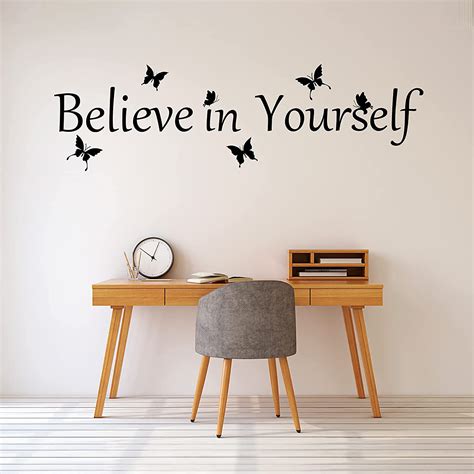 Cornison Believe In Yourself Inspirational Wall Decal Pvc Wall Sticker