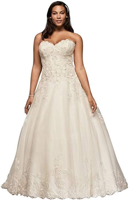 David S Bridal Beaded Lace And Tulle Plus Size Wedding Dress Style