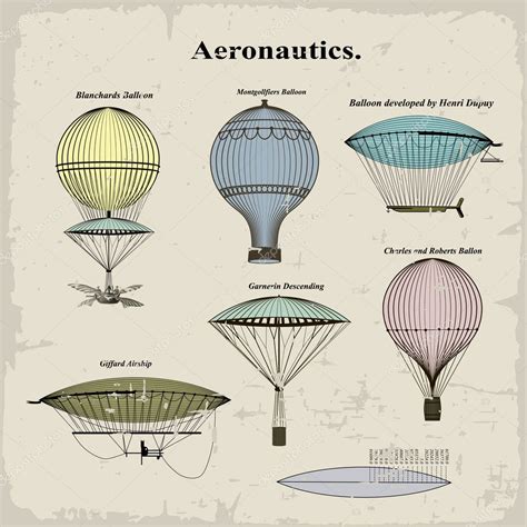 Vector Set Vintage Hot Air Balloons Stock Vector PGMart